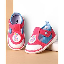 Cute Walk by Babyhug Velcro Closure Casual Shoes With Animal Applique - Purple