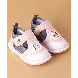 Cute Walk by Babyhug Velcro Closure Casual Shoes With Animal Applique - Purple