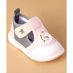 Cute Walk by Babyhug Velcro Closure Casual Shoes With Animal Applique - Purple
