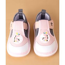 Cute Walk by Babyhug Velcro Closure Casual Shoes With Animal Applique - Purple