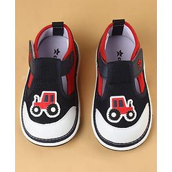Cute Walk by Babyhug Casual Shoes With Velcro Closure & Vehicle Applique - Navy Blue