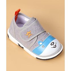 Cute Walk by Babyhug Casual Shoes With Velcro Closure & Bunny Face Applique - Grey
