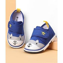Cute Walk by Babyhug Casual Shoes With Velcro Closure & Bunny Face Applique - Grey