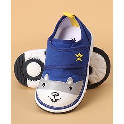 Cute Walk by Babyhug Casual Shoes With Velcro Closure & Bunny Face Applique - Grey