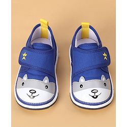 Cute Walk by Babyhug Casual Shoes With Velcro Closure & Bunny Face Applique - Grey