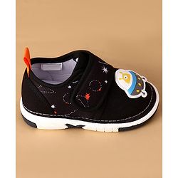 Cute Walk by Babyhug Velcro Closure Casual Shoes With Space Theme Print & Applique - Navy Blue