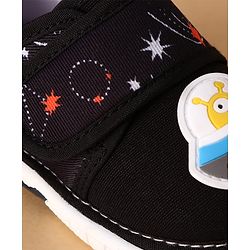 Cute Walk by Babyhug Velcro Closure Casual Shoes With Space Theme Print & Applique - Navy Blue