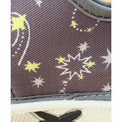 Cute Walk by Babyhug Velcro Closure Casual Shoes With Space Theme Print & Applique - Navy Blue