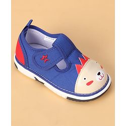 Cute Walk by Babyhug Casual Shoes With Velcro Closure & Face Applique - Black
