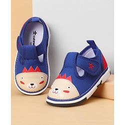 Cute Walk by Babyhug Casual Shoes With Velcro Closure & Face Applique - Black