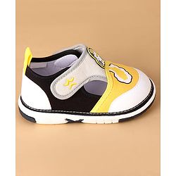 Cute Walk by Babyhug Velcro Closure Casual Shoes With Rocket Print & Applique - Yellow