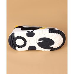 Cute Walk by Babyhug Velcro Closure Casual Shoes With Rocket Print & Applique - Yellow