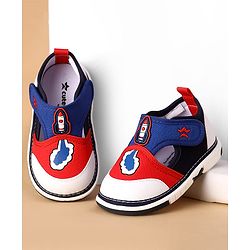 Cute Walk by Babyhug Velcro Closure Casual Shoes With Rocket Print & Applique - Yellow