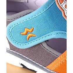 Cute Walk by Babyhug Velcro Closure Casual Shoes With Rocket Print & Applique - Yellow