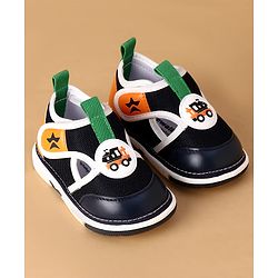 Cute Walk by Babyhug Velcro Closure Casual Shoes With Truck Applique - Navy Blue