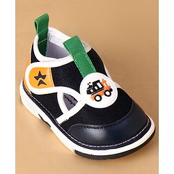 Cute Walk by Babyhug Velcro Closure Casual Shoes With Truck Applique - Navy Blue