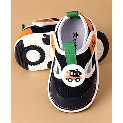 Cute Walk by Babyhug Velcro Closure Casual Shoes With Truck Applique - Navy Blue