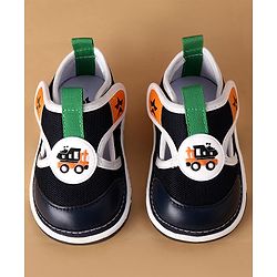 Cute Walk by Babyhug Velcro Closure Casual Shoes With Truck Applique - Navy Blue
