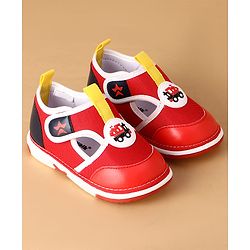 Cute Walk by Babyhug Velcro Closure Casual Shoes With Truck Applique - Navy Blue