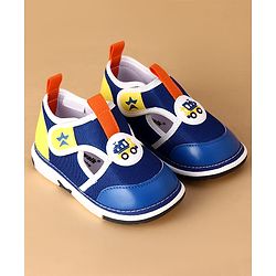 Cute Walk by Babyhug Velcro Closure Casual Shoes With Truck Applique - Navy Blue