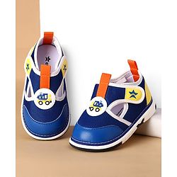 Cute Walk by Babyhug Velcro Closure Casual Shoes With Truck Applique - Navy Blue