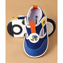 Cute Walk by Babyhug Velcro Closure Casual Shoes With Truck Applique - Navy Blue