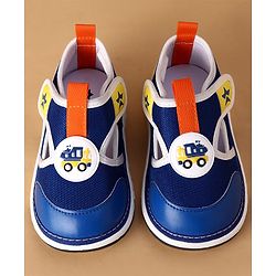 Cute Walk by Babyhug Velcro Closure Casual Shoes With Truck Applique - Navy Blue