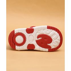 Cute Walk by Babyhug Casual Shoes With Velcro Closure & Cat Applique - Red