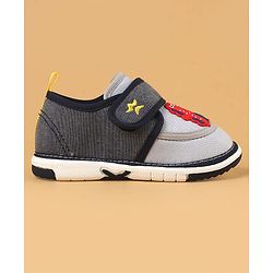 Cute Walk by Babyhug Casual Shoes With Dino Applique & Velcro Closure - Grey