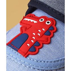 Cute Walk by Babyhug Casual Shoes With Dino Applique & Velcro Closure - Grey