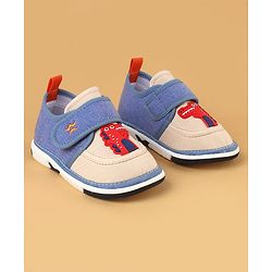 Cute Walk by Babyhug Casual Shoes With Dino Applique & Velcro Closure - Grey