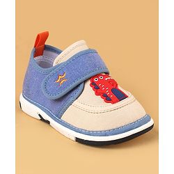 Cute Walk by Babyhug Casual Shoes With Dino Applique & Velcro Closure - Grey