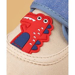 Cute Walk by Babyhug Casual Shoes With Dino Applique & Velcro Closure - Grey