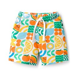 Babyhug 100% Cotton Single Jersey Knit Half Sleeves Co-ords Shirt & Shorts Set with Tropical Theme Print - Multicolor