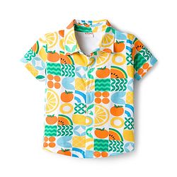 Babyhug 100% Cotton Single Jersey Knit Half Sleeves Co-ords Shirt & Shorts Set with Tropical Theme Print - Multicolor