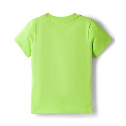 Babyhug Single Jersey Knit Half Sleeves T-Shirt & Shorts Set with Bear Print - Limegreen & Navy Blue