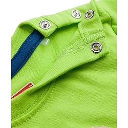 Babyhug Single Jersey Knit Half Sleeves T-Shirt & Shorts Set with Bear Print - Limegreen & Navy Blue