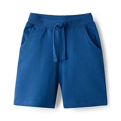 Babyhug Single Jersey Knit Half Sleeves T-Shirt & Shorts Set with Bear Print - Limegreen & Navy Blue