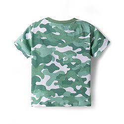 Babyhug Single Jersey Knit Half Sleeves Co-ords T-Shirt & Shorts Set with Bear Print & Camouflage - Multicolor