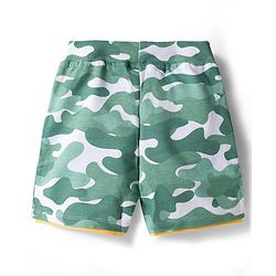 Babyhug Single Jersey Knit Half Sleeves Co-ords T-Shirt & Shorts Set with Bear Print & Camouflage - Multicolor