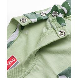 Babyhug Single Jersey Knit Half Sleeves T-Shirt & Shorts Set with Camouflage - Light Green