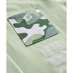 Babyhug Single Jersey Knit Half Sleeves T-Shirt & Shorts Set with Camouflage - Light Green