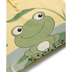 Babyhug Single Jersey Knit Half Sleeves T-Shirt & Shorts Set With Frog Print - Yellow & Grey