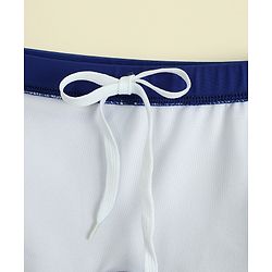 Babyhug Dino Printed Swimming Trunk With Cap - Navy Blue