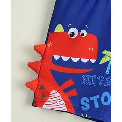 Babyhug Dino Printed Swimming Trunk With Cap - Blue