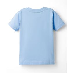 Babyhug Cotton Knit Half Sleeves T-Shirt With Beach Theme Print - Blue