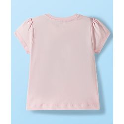 Babyhug Cotton Knit Half Sleeves Night Suit With Love Print - Pink