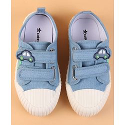 Cute Walk by Babyhug Velcro Closure Casual Shoes with Car Patch Detailing - Blue