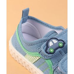 Cute Walk by Babyhug Velcro Closure Casual Shoes with Car Patch Detailing - Blue