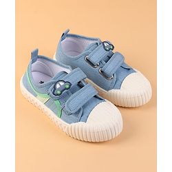Cute Walk by Babyhug Velcro Closure Casual Shoes with Car Patch Detailing - Blue